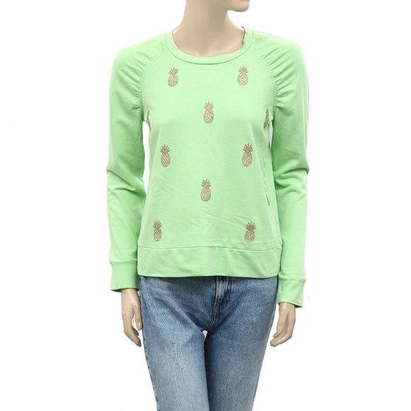 Lilly Pulitzer Pineapple Aldean Sweatshirt Pullover Top Key Lime Cozy XS - Picture 5 of 8